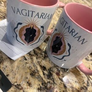 Vagitarian Pink and White Mug Set